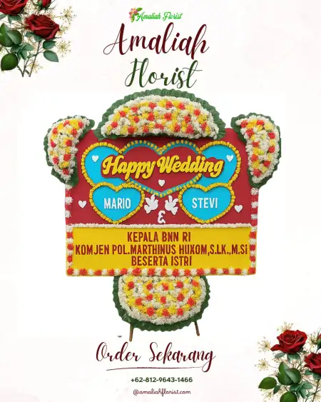Papan Bunga Pernikahan Sarimekar